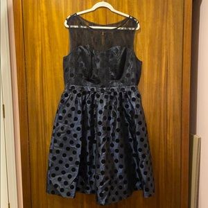 Modcloth Lace and Polka Dot Satin Dress